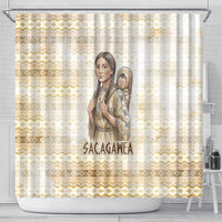 Sacagawea Native American Shower Curtain River Journey Scene Inspirational Quote Lead with Your Heart - Wonder Print Shop