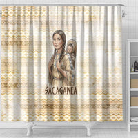 Sacagawea Native American Shower Curtain River Journey Scene Inspirational Quote Lead with Your Heart - Wonder Print Shop