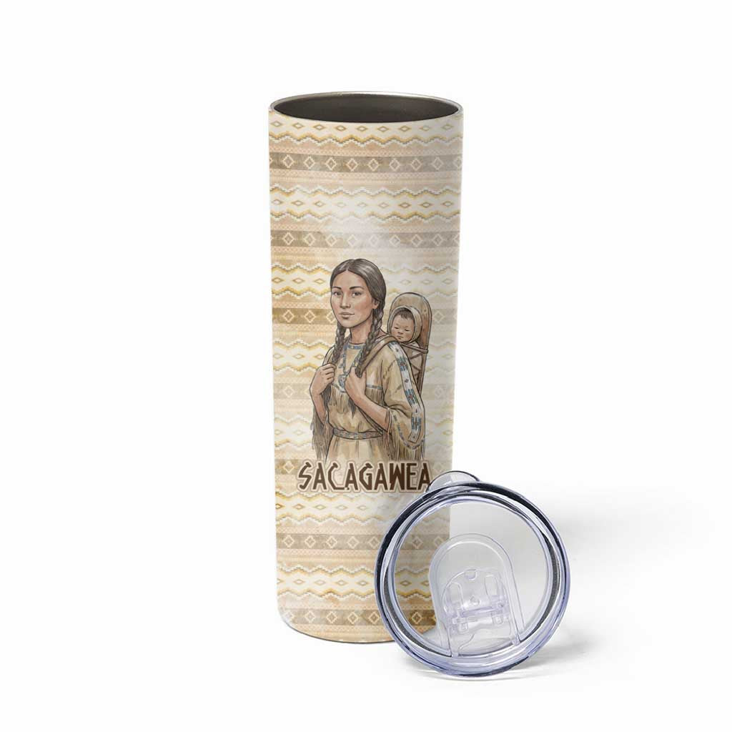 Sacagawea Native American Skinny Tumbler River Journey Scene Inspirational Quote Lead with Your Heart - Wonder Print Shop