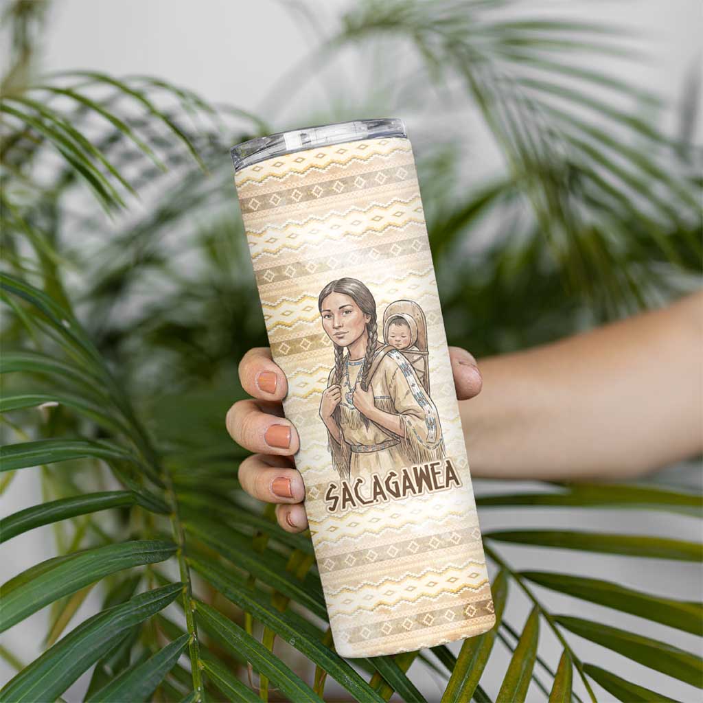 Sacagawea Native American Skinny Tumbler River Journey Scene Inspirational Quote Lead with Your Heart - Wonder Print Shop