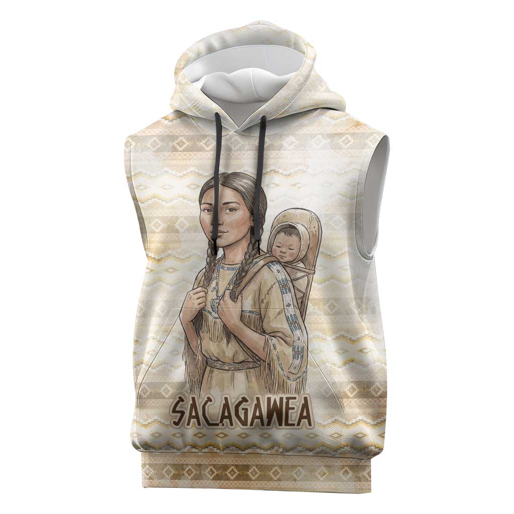 Sacagawea Native American Sleeveless Hoodie River Journey Scene Inspirational Quote Lead with Your Heart - Wonder Print Shop