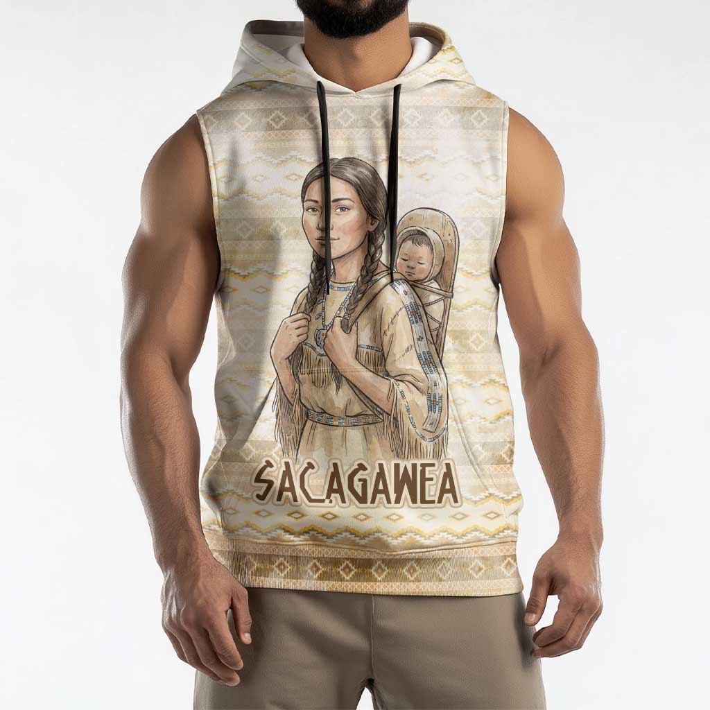 Sacagawea Native American Sleeveless Hoodie River Journey Scene Inspirational Quote Lead with Your Heart - Wonder Print Shop