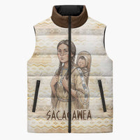 Sacagawea Native American Sleeveless Puffer Jacket River Journey Scene Inspirational Quote Lead with Your Heart - Wonder Print Shop