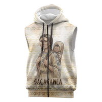 Sacagawea Native American Sleeveless Zip Hoodie River Journey Scene Inspirational Quote Lead with Your Heart - Wonder Print Shop