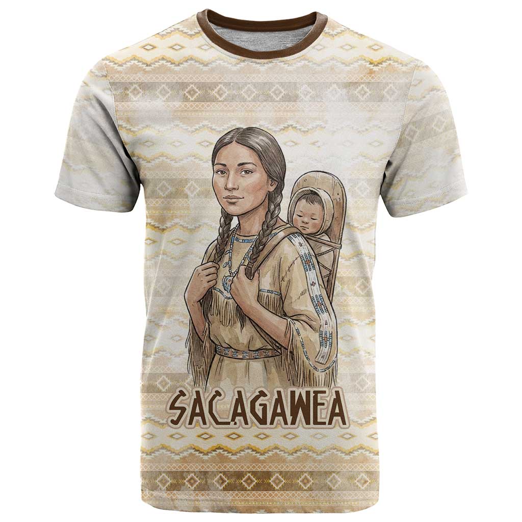 Sacagawea Native American T Shirt River Journey Scene Inspirational Quote Lead with Your Heart - Wonder Print Shop