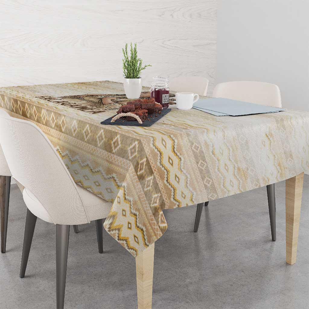 Sacagawea Native American Tablecloth River Journey Scene Inspirational Quote Lead with Your Heart - Wonder Print Shop