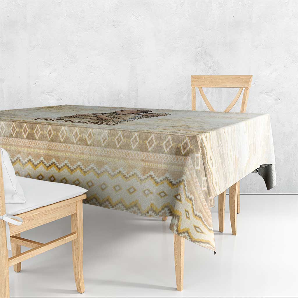 Sacagawea Native American Tablecloth River Journey Scene Inspirational Quote Lead with Your Heart - Wonder Print Shop