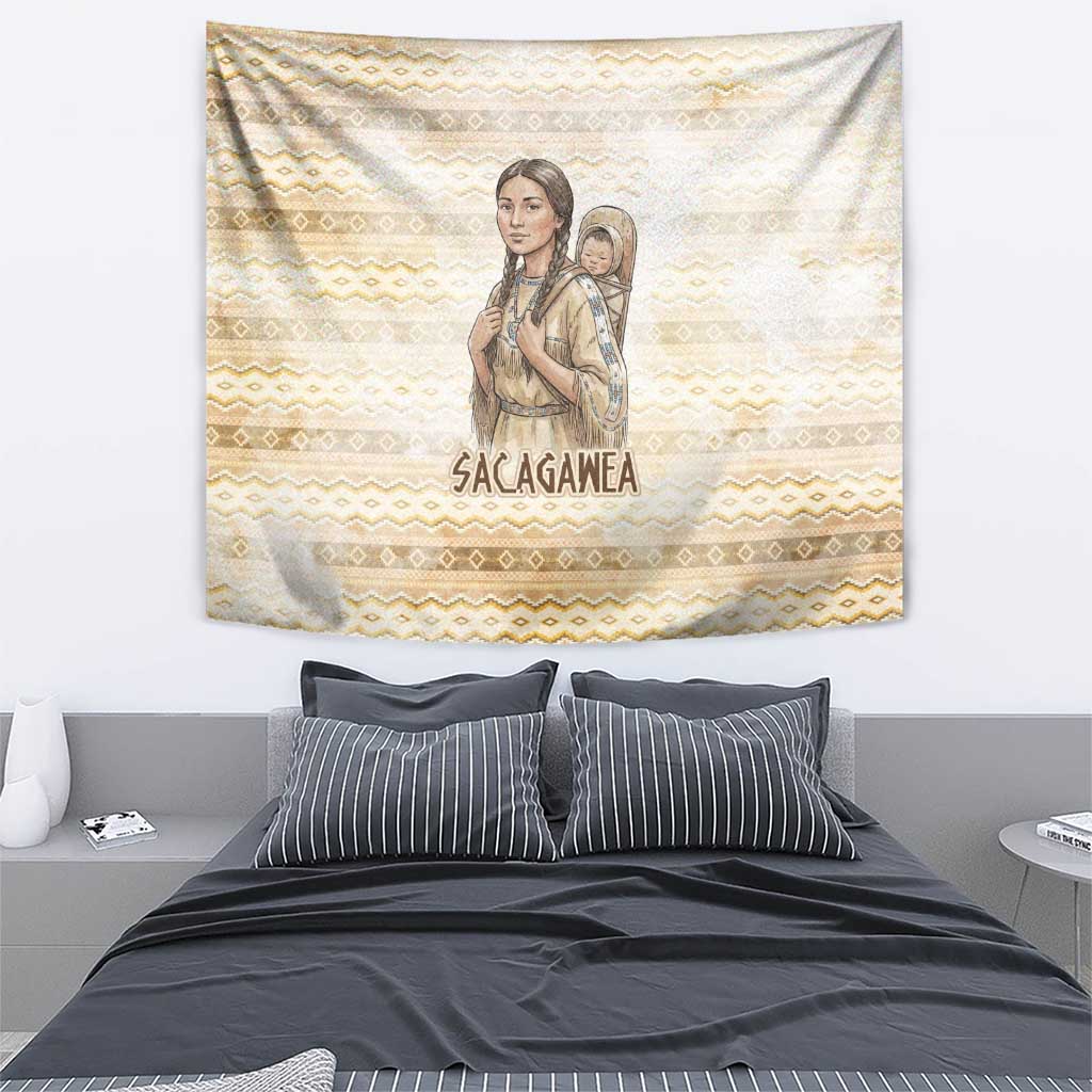 Sacagawea Native American Tapestry River Journey Scene Inspirational Quote Lead with Your Heart - Wonder Print Shop