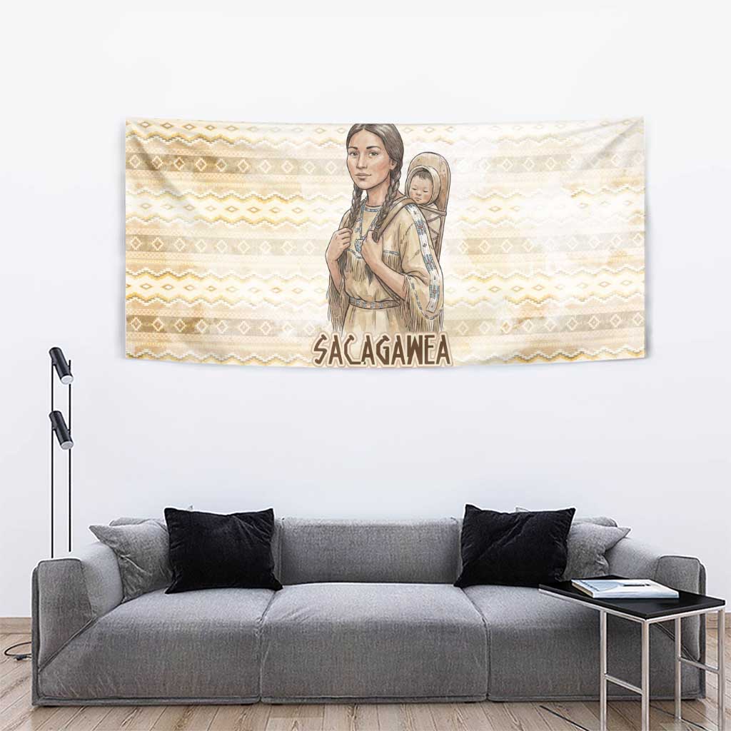 Sacagawea Native American Tapestry River Journey Scene Inspirational Quote Lead with Your Heart - Wonder Print Shop