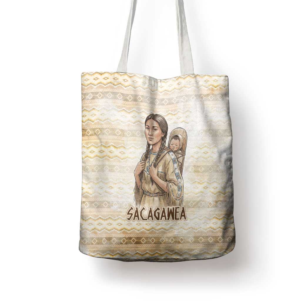Sacagawea Native American Tote Bag River Journey Scene Inspirational Quote Lead with Your Heart - Wonder Print Shop
