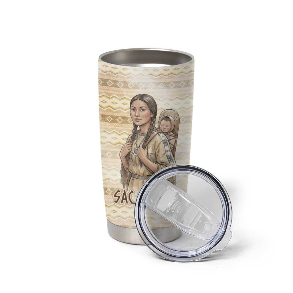 Sacagawea Native American Tumbler Cup River Journey Scene Inspirational Quote Lead with Your Heart - Wonder Print Shop