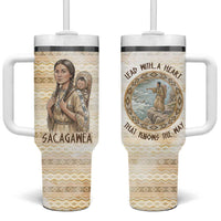 Sacagawea Native American Tumbler With Handle River Journey Scene Inspirational Quote Lead with Your Heart - Wonder Print Shop