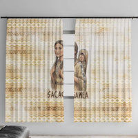 Sacagawea Native American Window Curtain River Journey Scene Inspirational Quote Lead with Your Heart - Wonder Print Shop