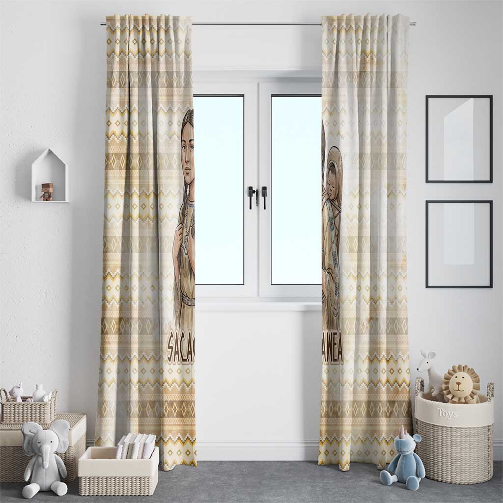 Sacagawea Native American Window Curtain River Journey Scene Inspirational Quote Lead with Your Heart - Wonder Print Shop