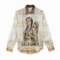 Sacagawea Native American Women Casual Shirt River Journey Scene Inspirational Quote Lead with Your Heart - Wonder Print Shop