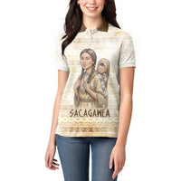 Sacagawea Native American Women Polo Shirt River Journey Scene Inspirational Quote Lead with Your Heart - Wonder Print Shop