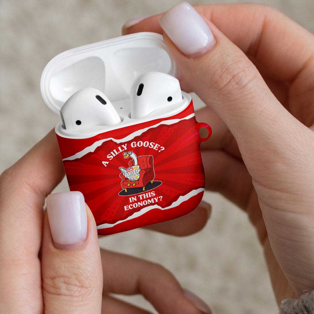 Silly Goose AirPods Case with Newspaper and Armchair Pattern