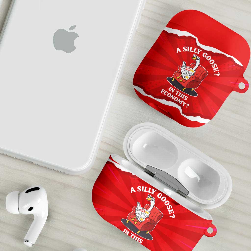 Silly Goose AirPods Case with Newspaper and Armchair Pattern