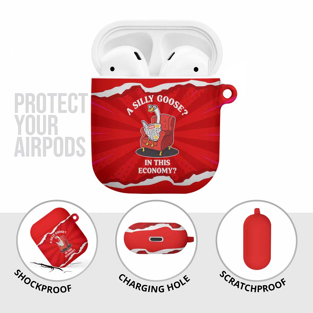 Silly Goose AirPods Case with Newspaper and Armchair Pattern