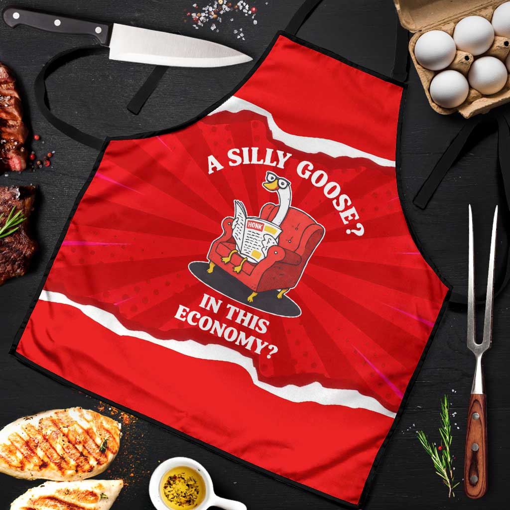Silly Goose Apron with Newspaper and Armchair Pattern