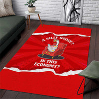 Silly Goose Area Rug with Newspaper and Armchair Pattern