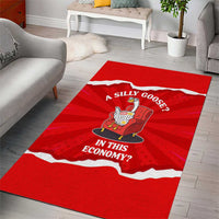 Silly Goose Area Rug with Newspaper and Armchair Pattern