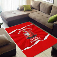 Silly Goose Area Rug with Newspaper and Armchair Pattern