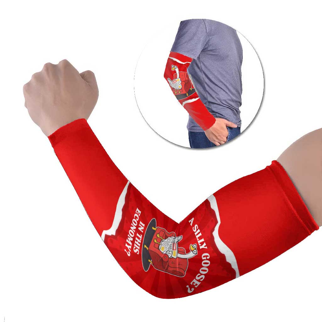 Silly Goose Arm Sleeves with Newspaper and Armchair Pattern