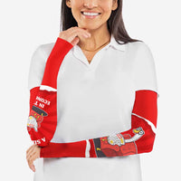 Silly Goose Arm Sleeves with Newspaper and Armchair Pattern