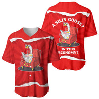 Silly Goose Baseball Jersey with Newspaper and Armchair Pattern