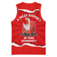 Silly Goose Basketball Jersey with Newspaper and Armchair Pattern
