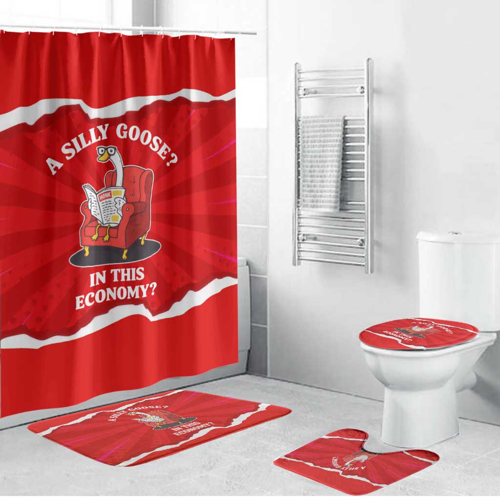 Silly Goose Bathroom Set with Newspaper and Armchair Pattern