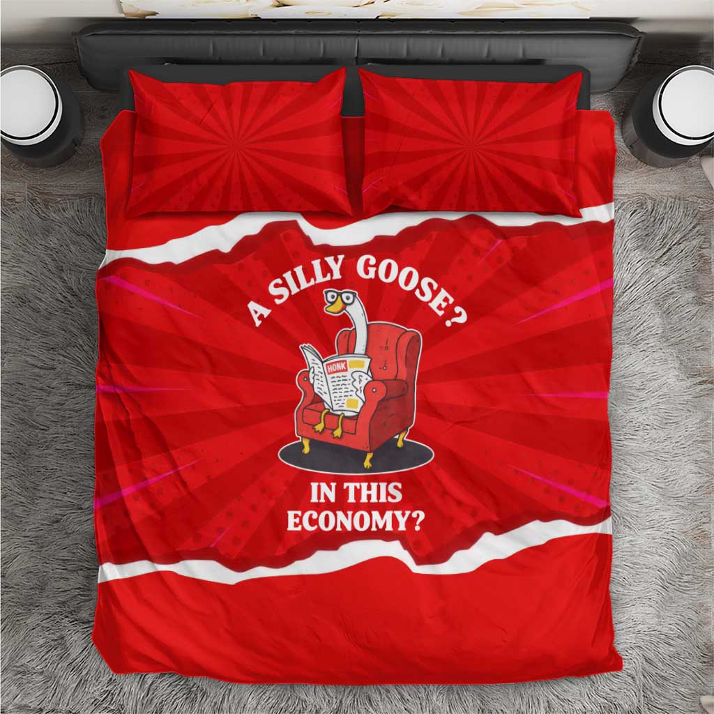 Silly Goose Bedding Set with Newspaper and Armchair Pattern