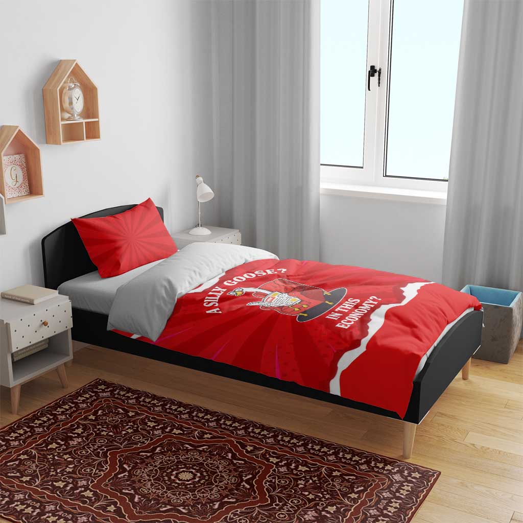 Silly Goose Bedding Set with Newspaper and Armchair Pattern