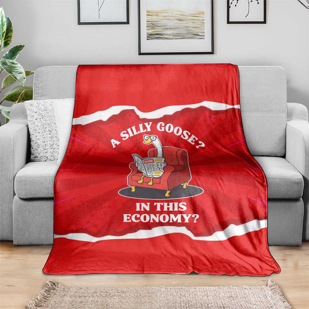 Silly Goose Blanket with Newspaper and Armchair Pattern