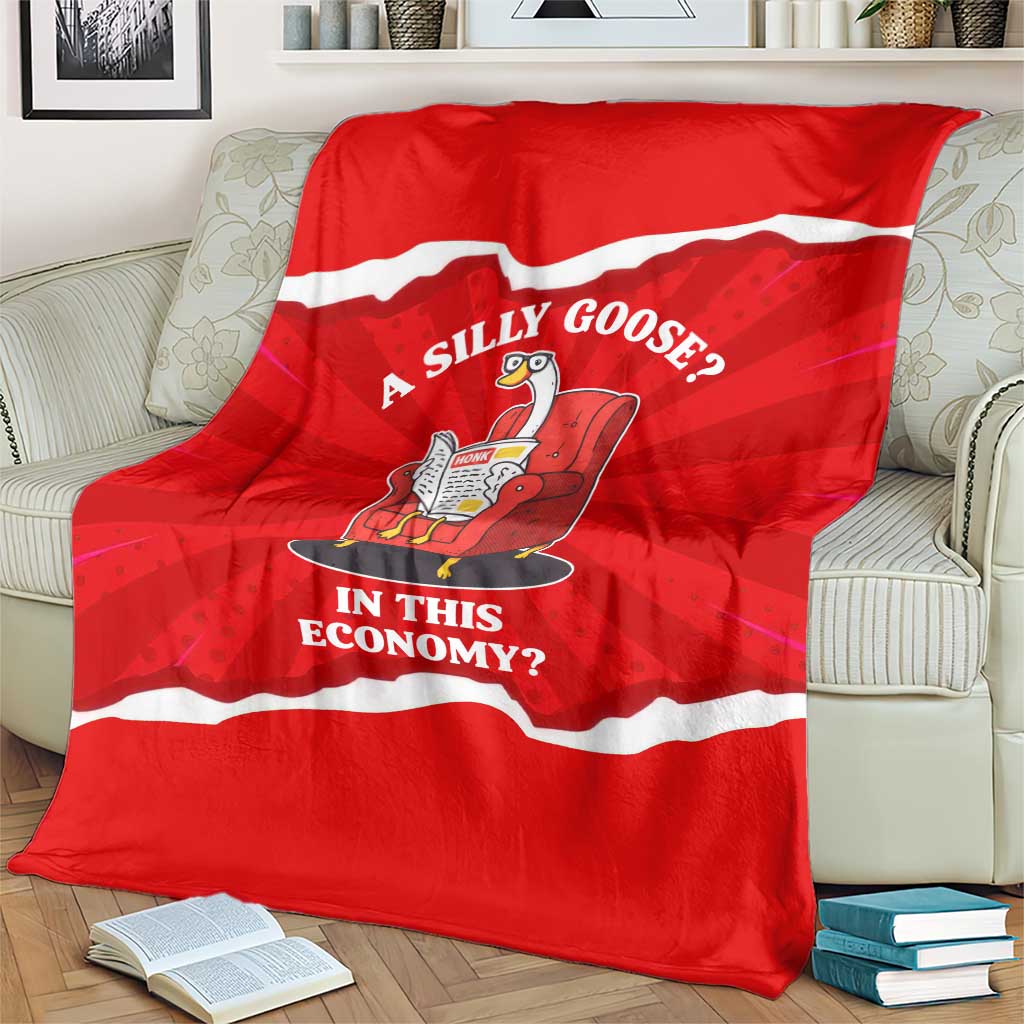 Silly Goose Blanket with Newspaper and Armchair Pattern