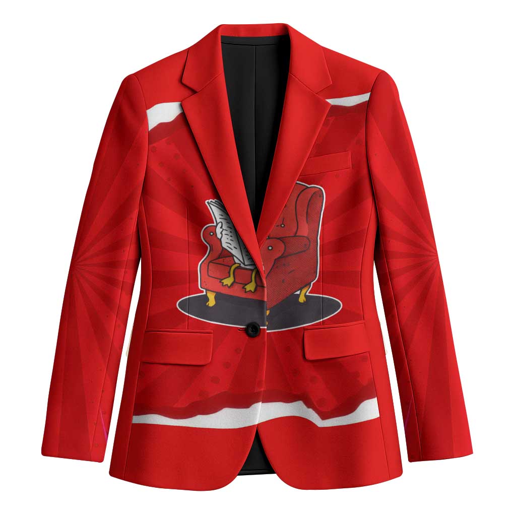 Silly Goose Blazer with Newspaper and Armchair Pattern