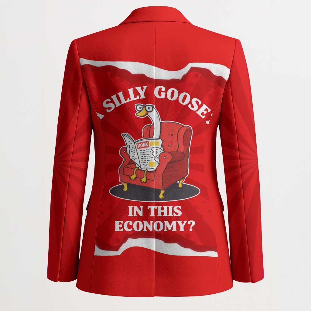 Silly Goose Blazer with Newspaper and Armchair Pattern
