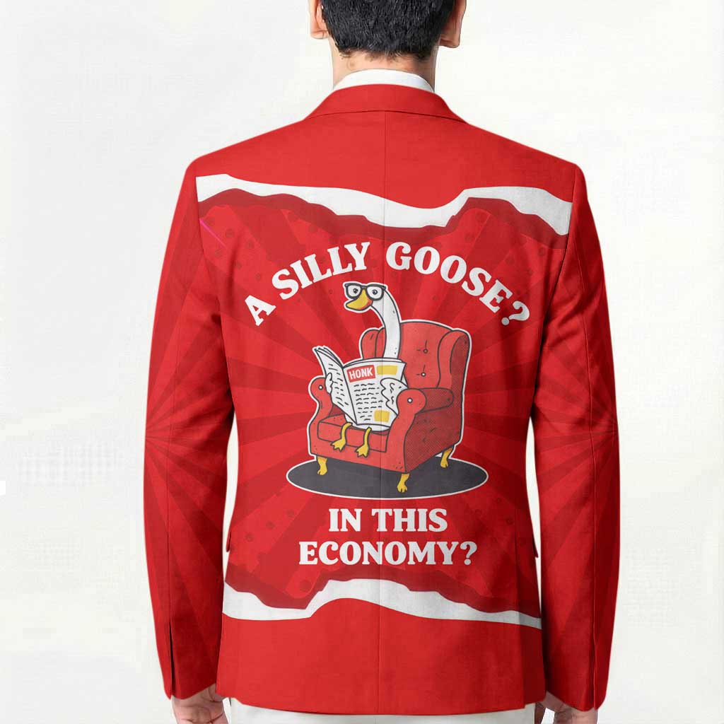 Silly Goose Blazer with Newspaper and Armchair Pattern