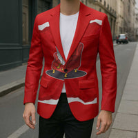 Silly Goose Blazer with Newspaper and Armchair Pattern