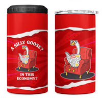 Silly Goose 4 in 1 Can Cooler Tumbler with Newspaper and Armchair Pattern