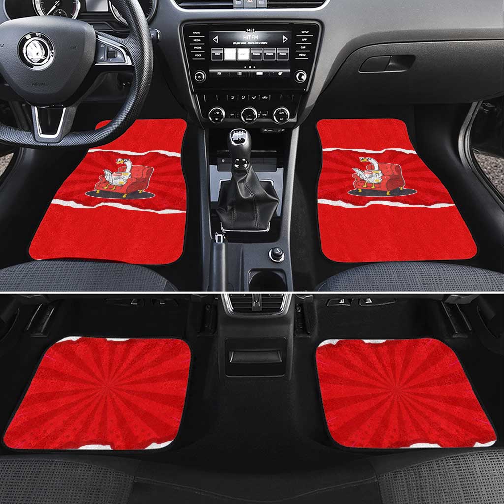 Silly Goose Car Mats with Newspaper and Armchair Pattern