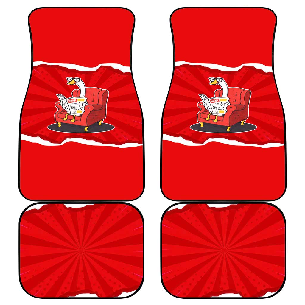 Silly Goose Car Mats with Newspaper and Armchair Pattern