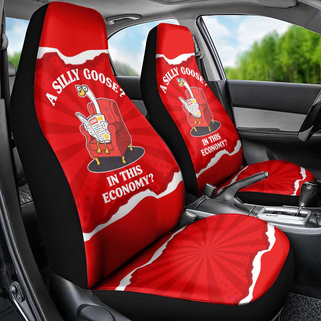 Silly Goose Car Seat Cover with Newspaper and Armchair Pattern