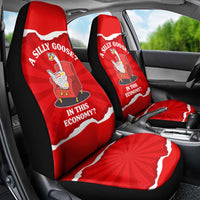 Silly Goose Car Seat Cover with Newspaper and Armchair Pattern