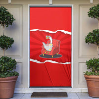 Silly Goose Door Cover with Newspaper and Armchair Pattern