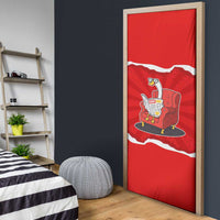 Silly Goose Door Cover with Newspaper and Armchair Pattern