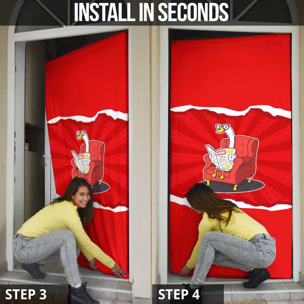Silly Goose Door Cover with Newspaper and Armchair Pattern