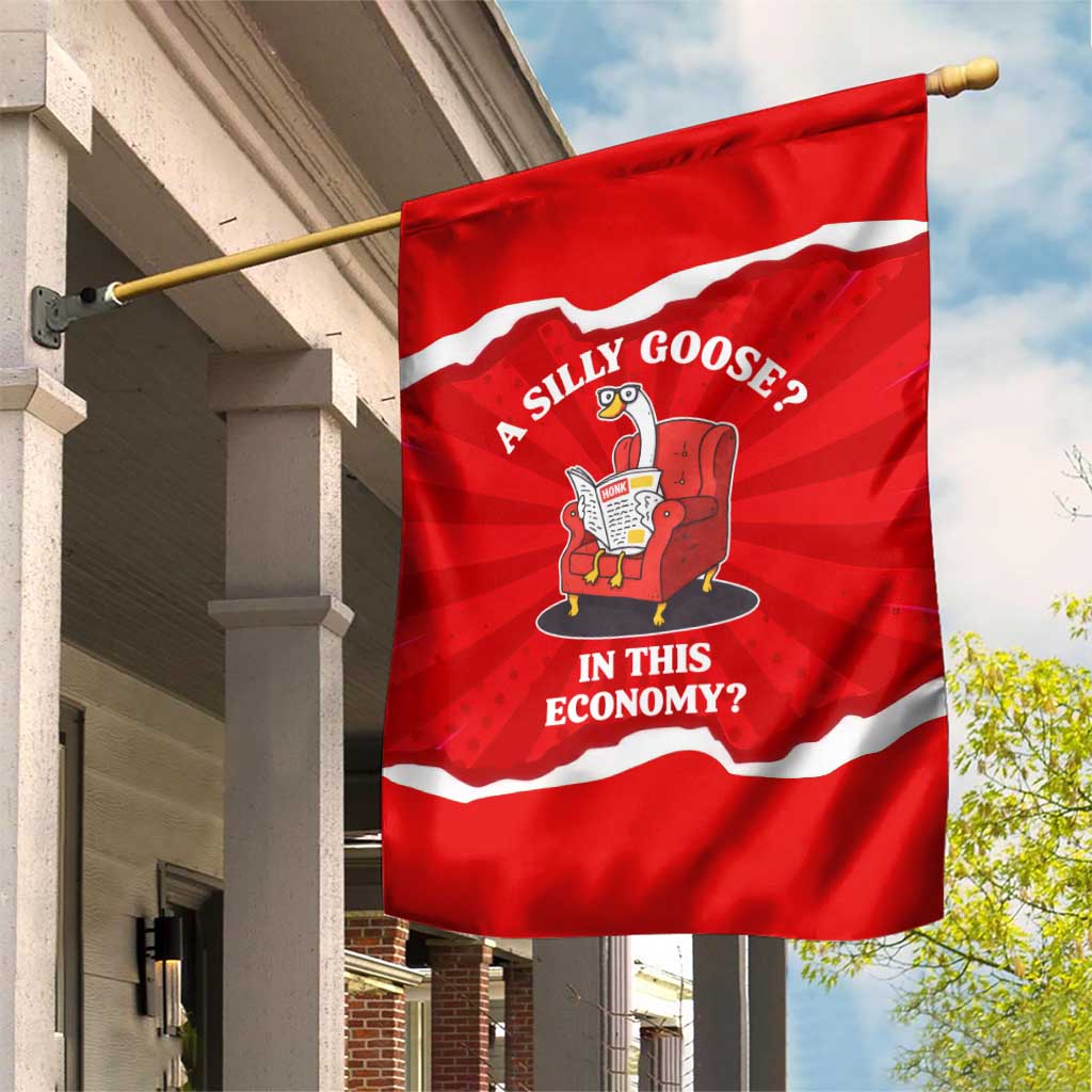 Silly Goose Garden Flag with Newspaper and Armchair Pattern