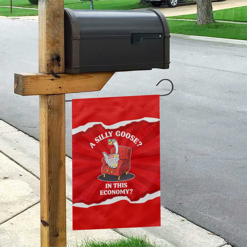 Silly Goose Garden Flag with Newspaper and Armchair Pattern